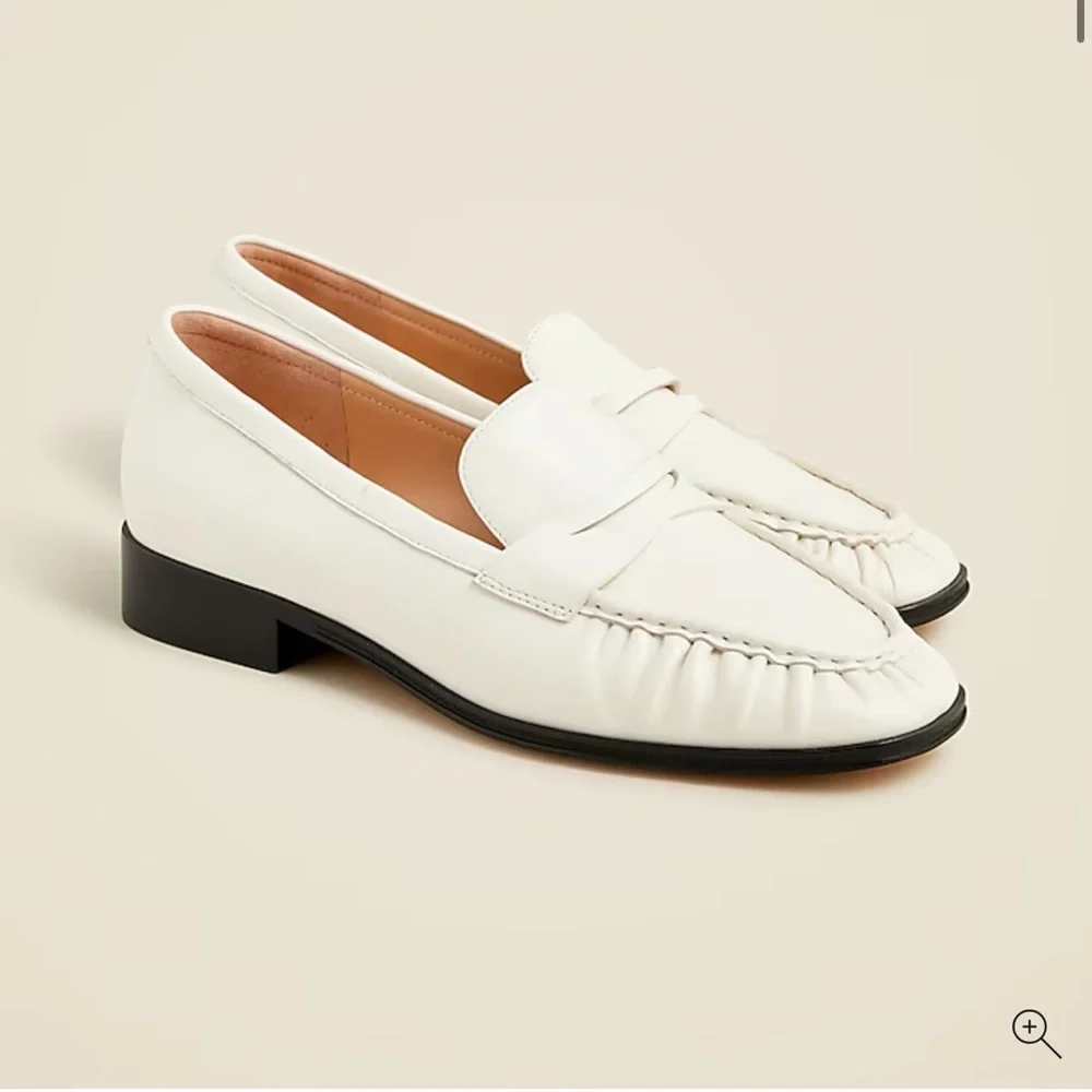 J.Crew Madison ruched loafers in leather sz9 NEW - Picture 1 of 9